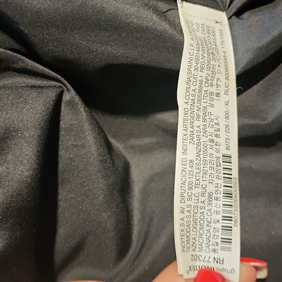 ZARA OUTERWEAR black ski coat size XL - Picture 5 of 5